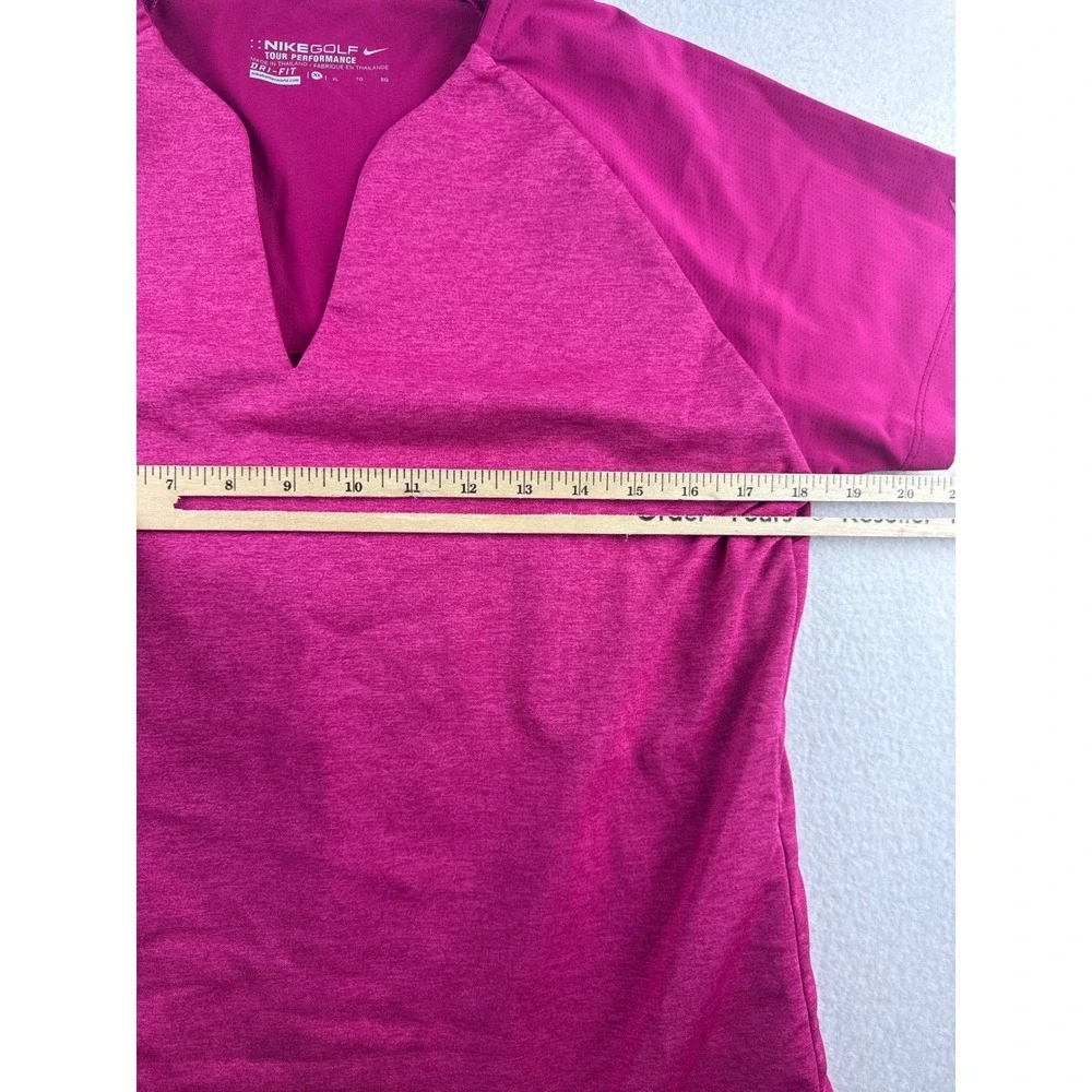 Nike Golf Tour Performance Dri-FIT Pink Short Sleeve Notched V-Neck Top XL